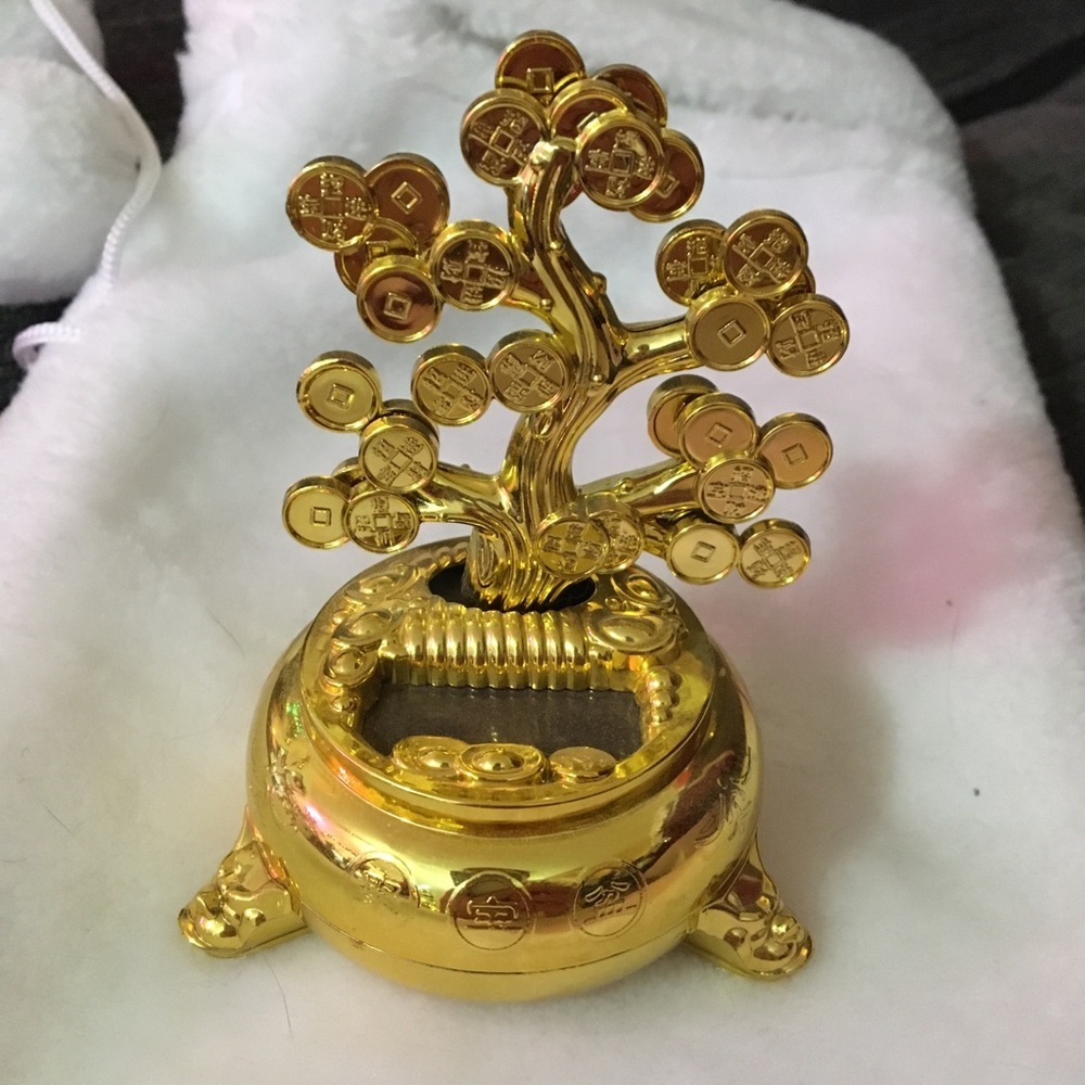 Gold Toned Money Tree Figurine - Picture 2 of 2